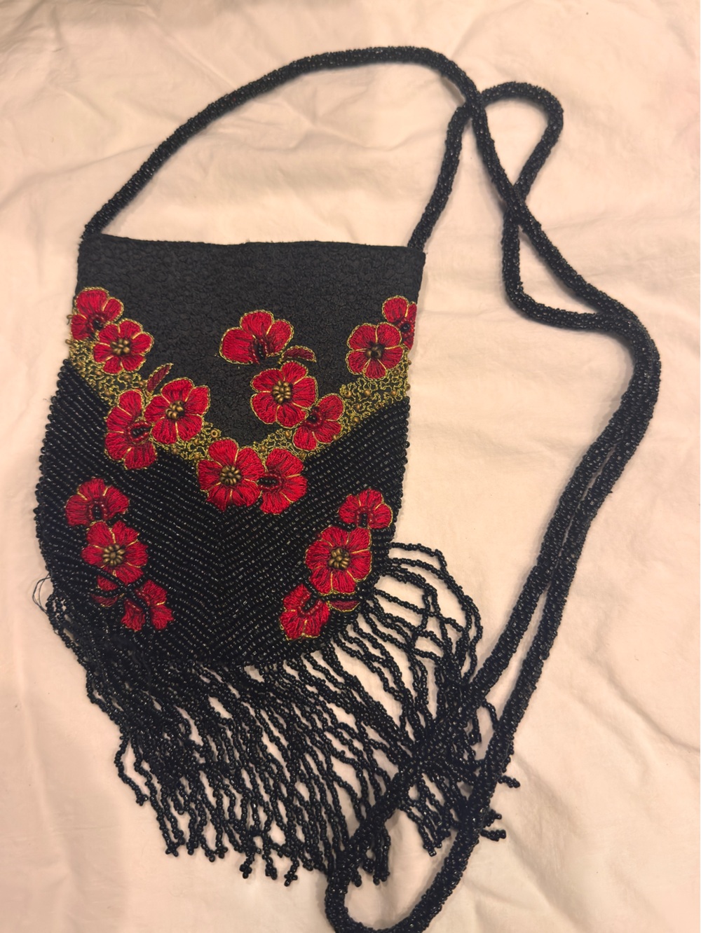 Marion Godart beaded embroidered purse purchased in Paris 30 years ago
